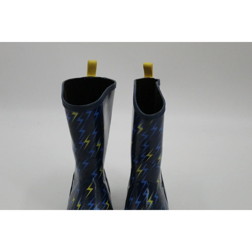 Muck Boots Blue and Yellow Lightning Bolt Rubber Boots Youth Size 6